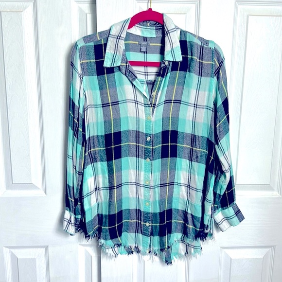 Aerie Plaid Button Down Top - Picture 1 of 4